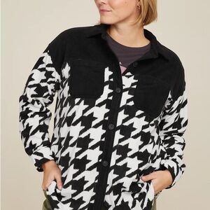 Maurices Black and White Houndstooth Utility Jacket‎
